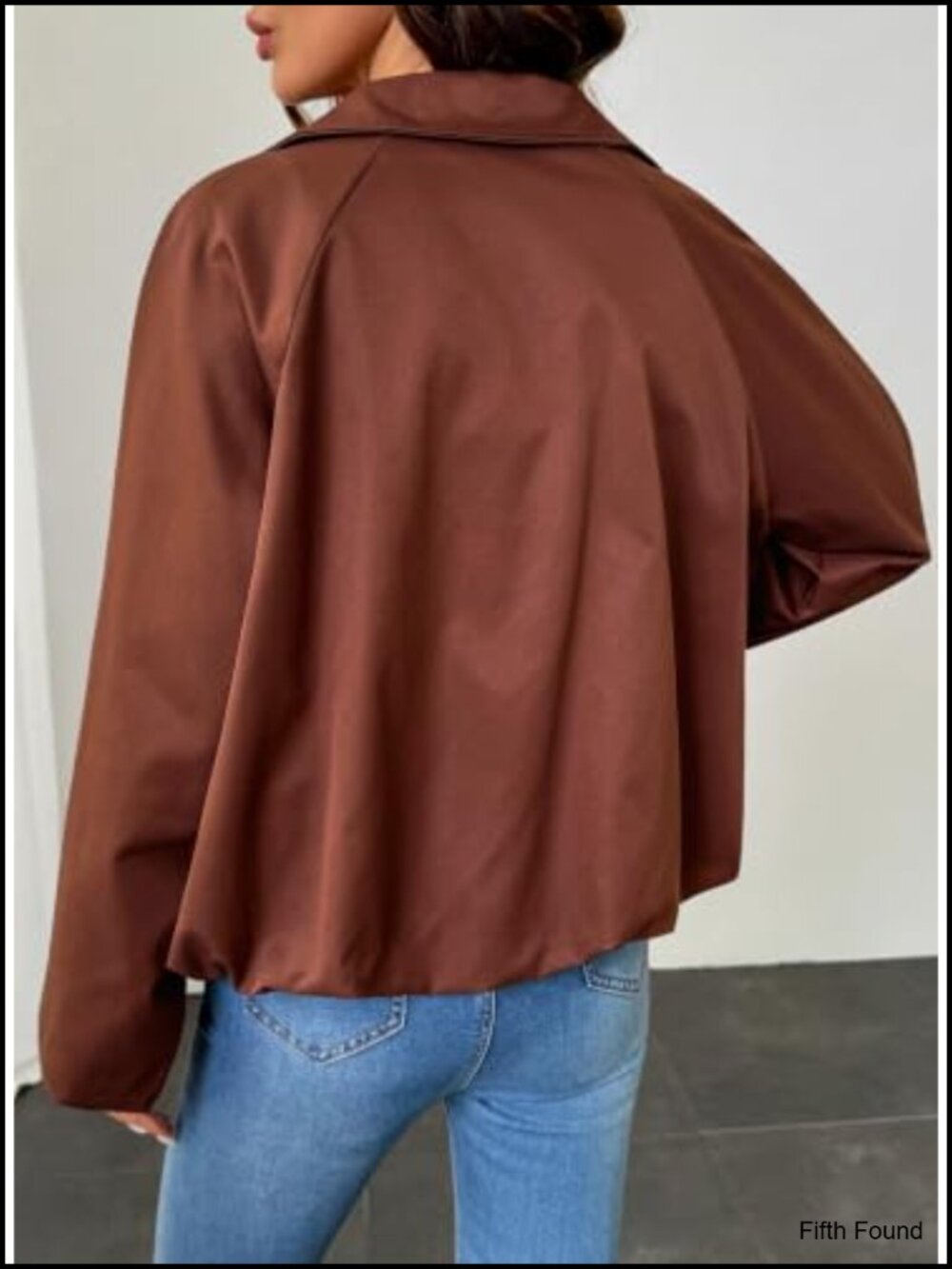 Women's Casual Long Sleeve Zipper Up Jacket Loose Fit with Pockets - Picture 5 of 6